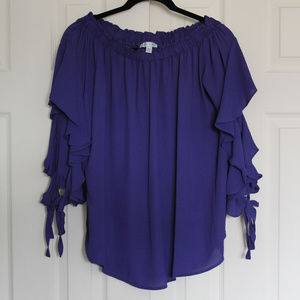 • She + Sky • Cute Ruffled Off the Shoulder top